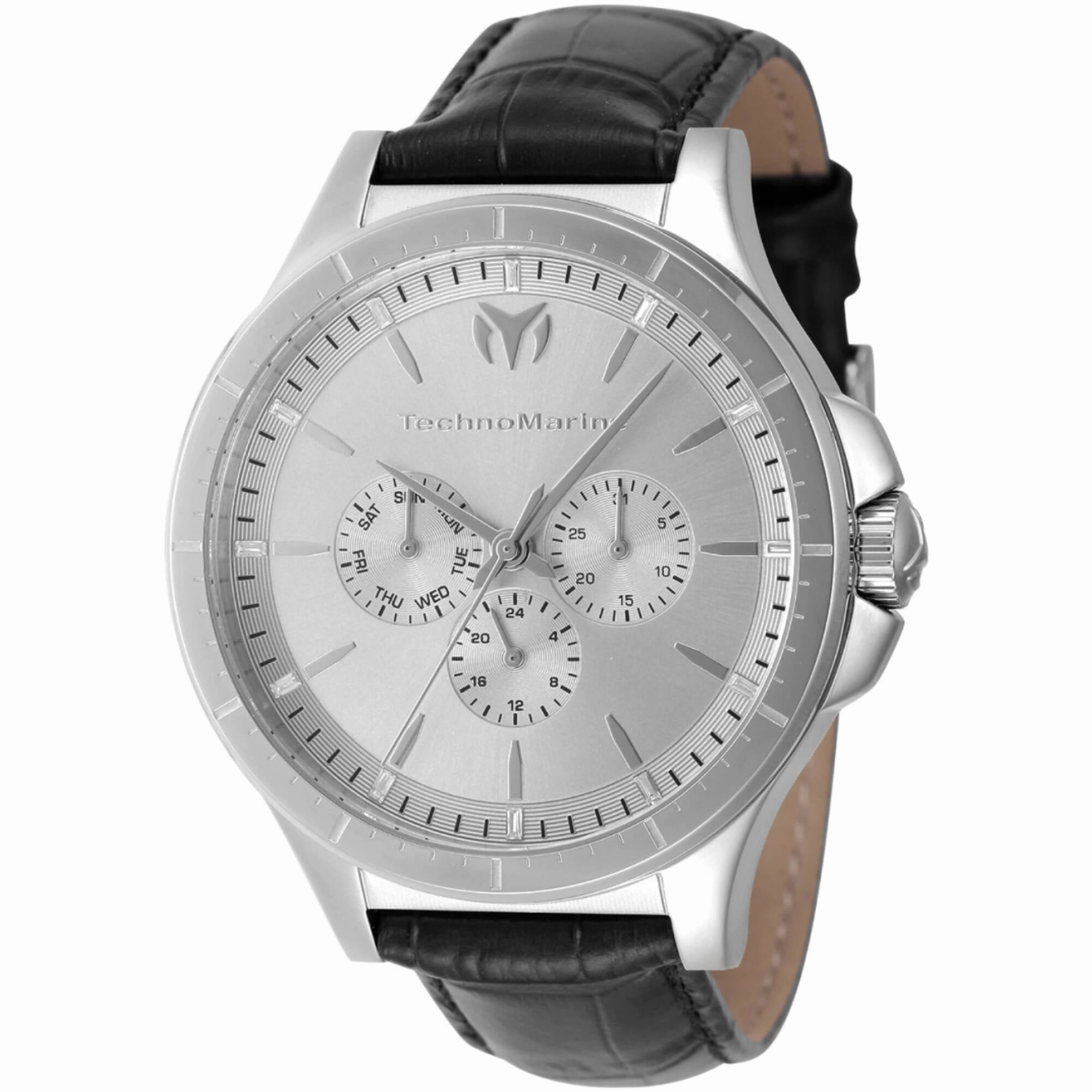 Technomarine Men's Watch - MoonSun Quartz Silver Tone Dial Strap Day-Date | TM-822025