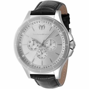 Technomarine Men's Watch - MoonSun Quartz Silver Tone Dial Strap Day-Date | TM-822025