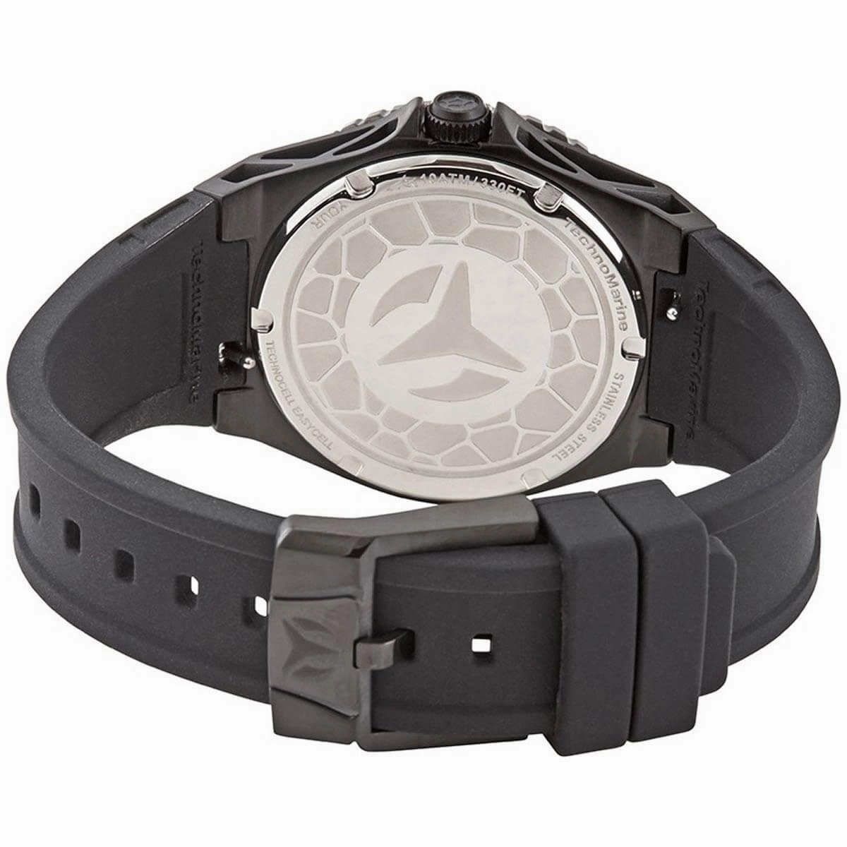 Technomarine Men's Watch - TechnoCell Silver Tone and Black Dial Strap | TM-318061