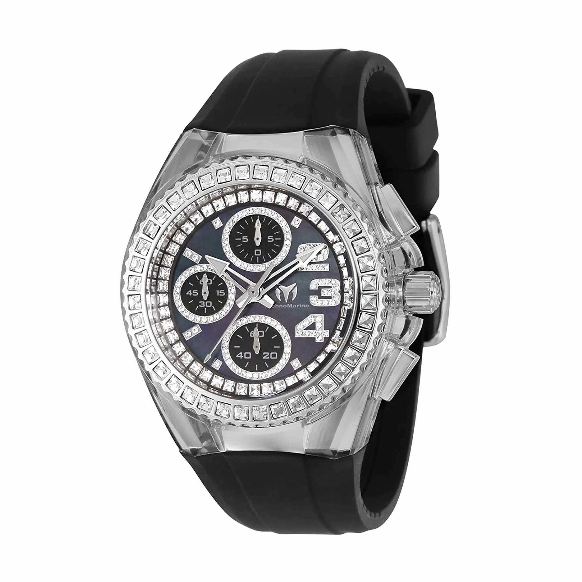 Technomarine Unisex Watch - Cruise Quartz Chronograph Black MOP Dial Strap | TM-121054
