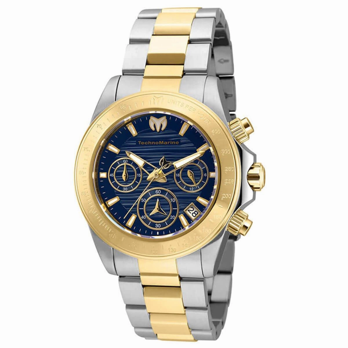 Technomarine Women's Chrono Watch - Manta Ray Blue Dial Two Tone Bracelet | TM-219012