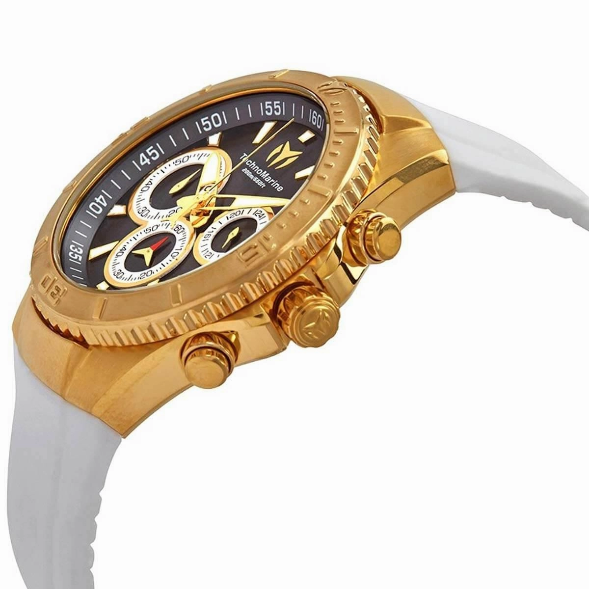 Technomarine Women's Chrono Watch - Sea Manta Charcoal Dial White Strap | TM-218038