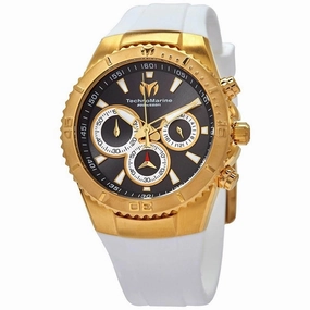 Technomarine Women's Chrono Watch - Sea Manta Charcoal Dial White Strap | TM-218038