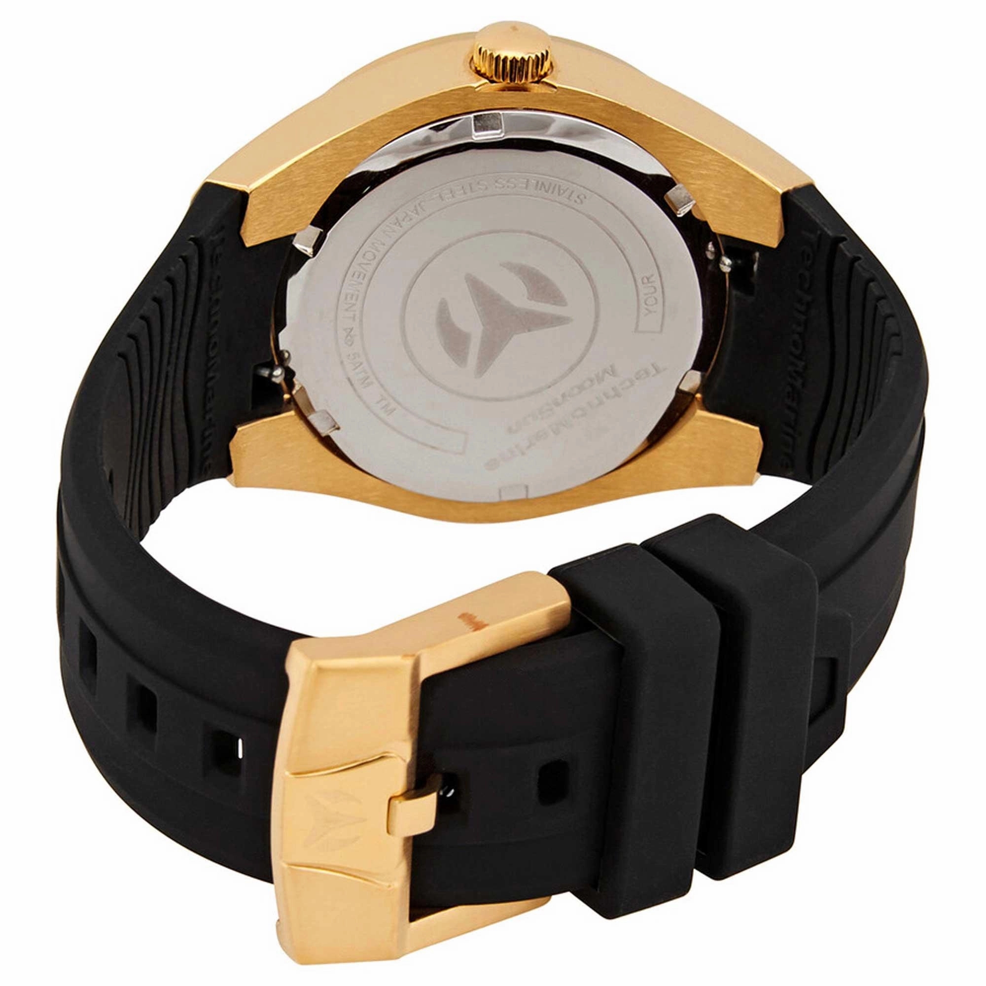 Technomarine Women's Quartz Watch - MoonSun Black and Gold Tone Dial Strap | TM-820017