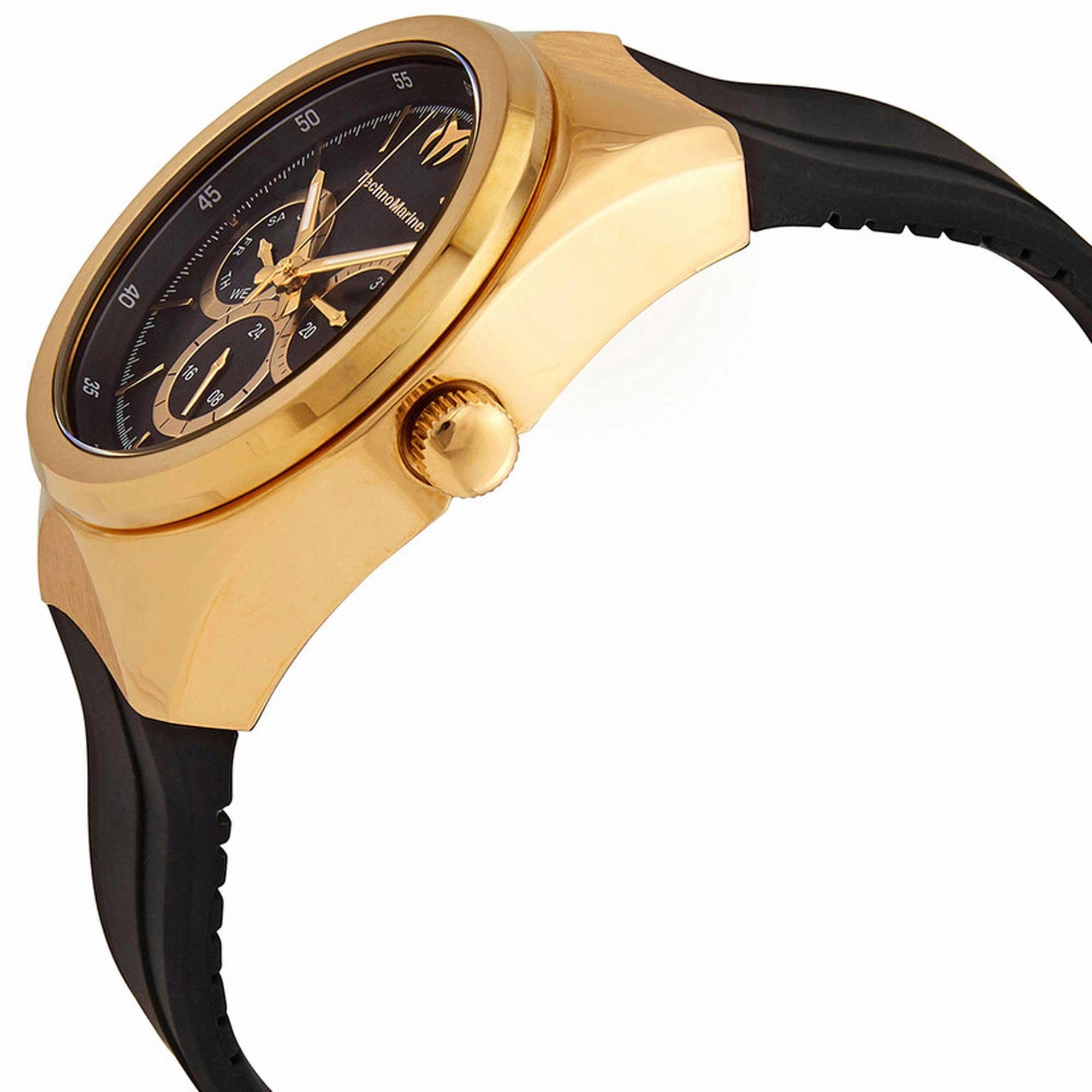 Technomarine Women's Quartz Watch - MoonSun Black and Gold Tone Dial Strap | TM-820017
