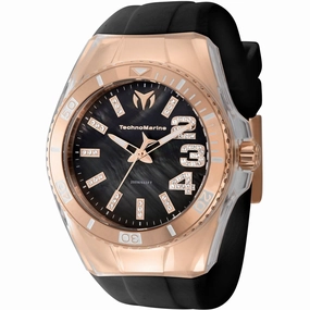 Technomarine Women's Watch - Cruise Monogram Rose Gold Case Black Strap | TM-121247