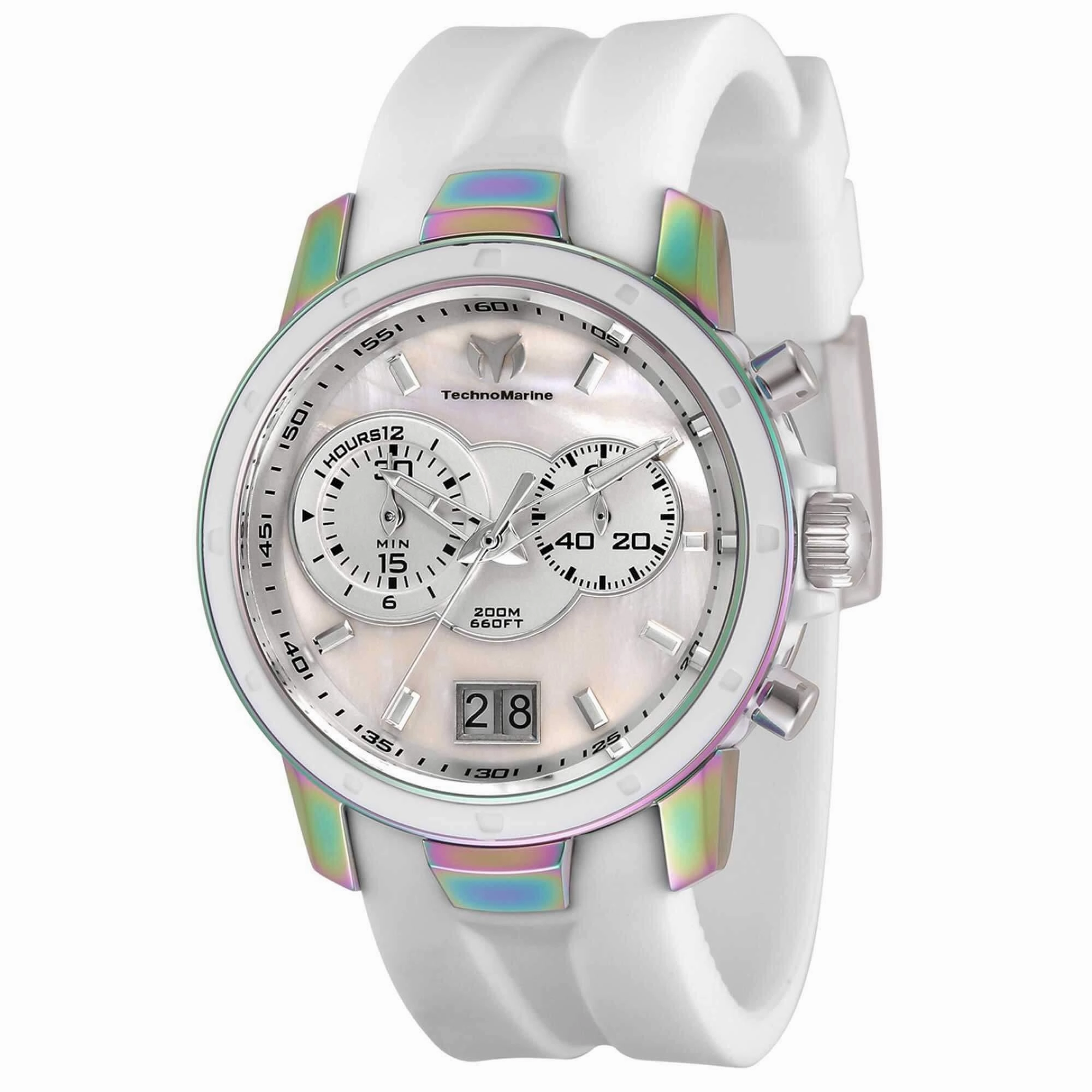 Technomarine Women's Watch - UF6 Chrono Silver and White MOP Dial Strap | TM-615021