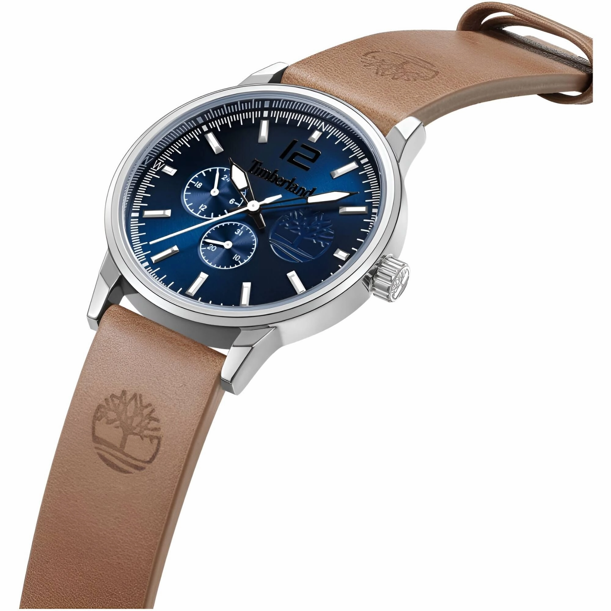 Timberland Men's Watch - Classic Blue Dial Tan Leather Strap Date | TDWGF9002303