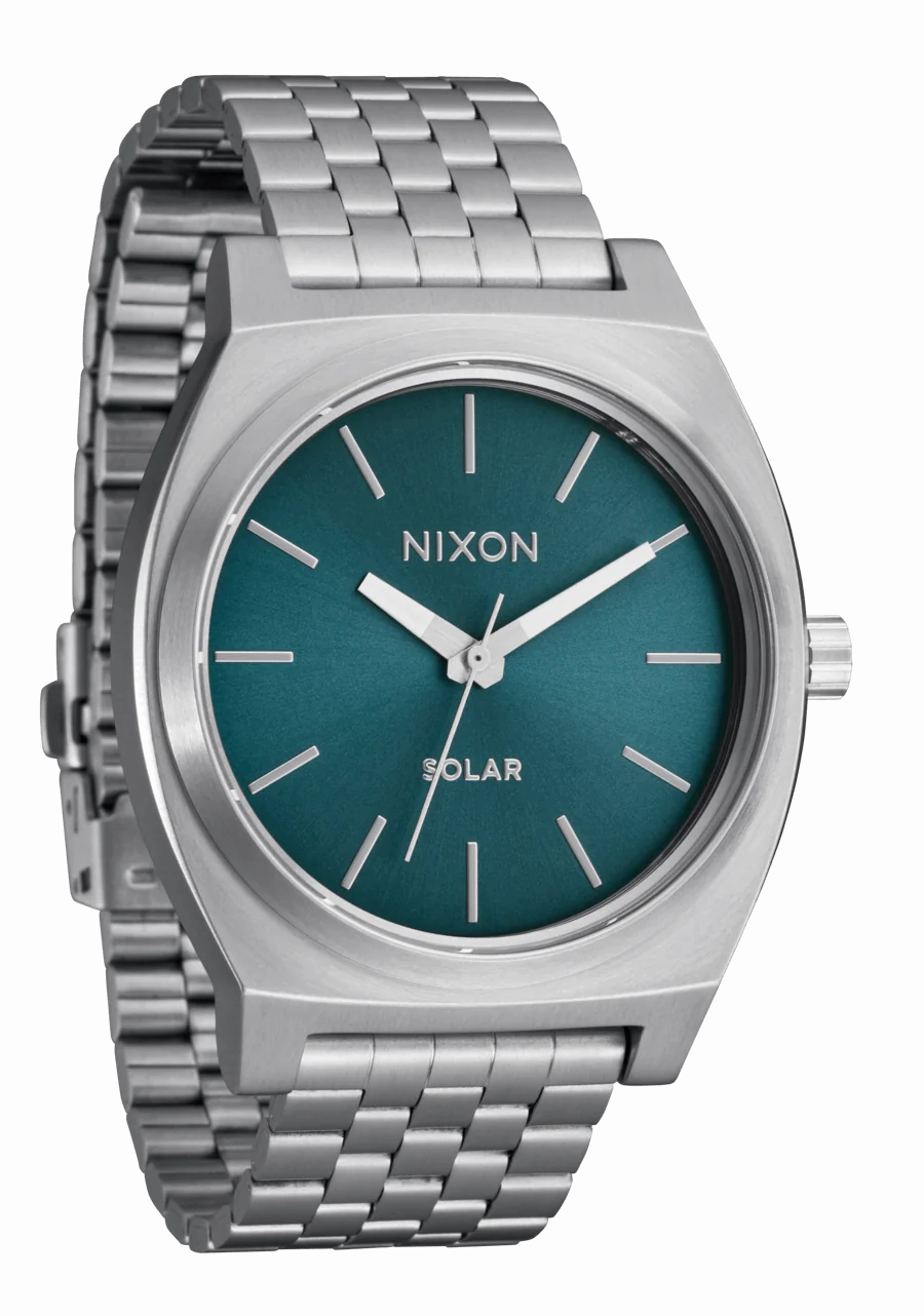 Time Teller Solar - Silver / Dusty Blue Sunray