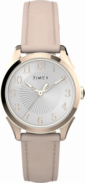 Timex Briarwood 28mm Pink Leather Strap Watch TW2T66500