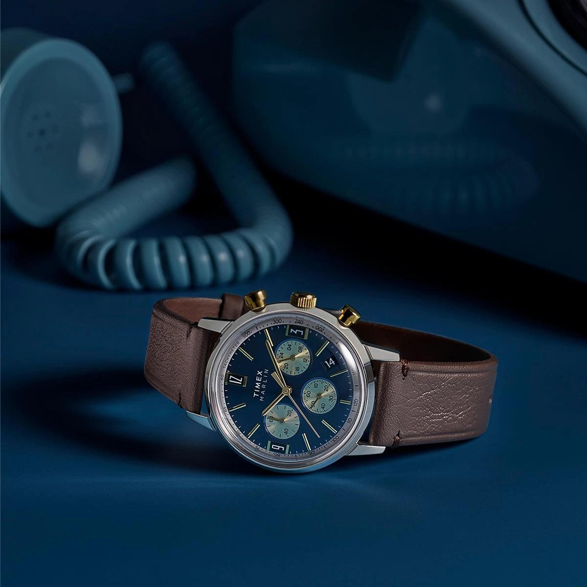 Timex Marlin Chronograph 40mm Leather Band Watch TW2W60400