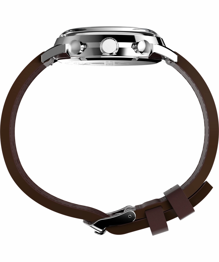 Timex Marlin Chronograph Tachymeter 40mm Leather Strap Watch TW2W10200