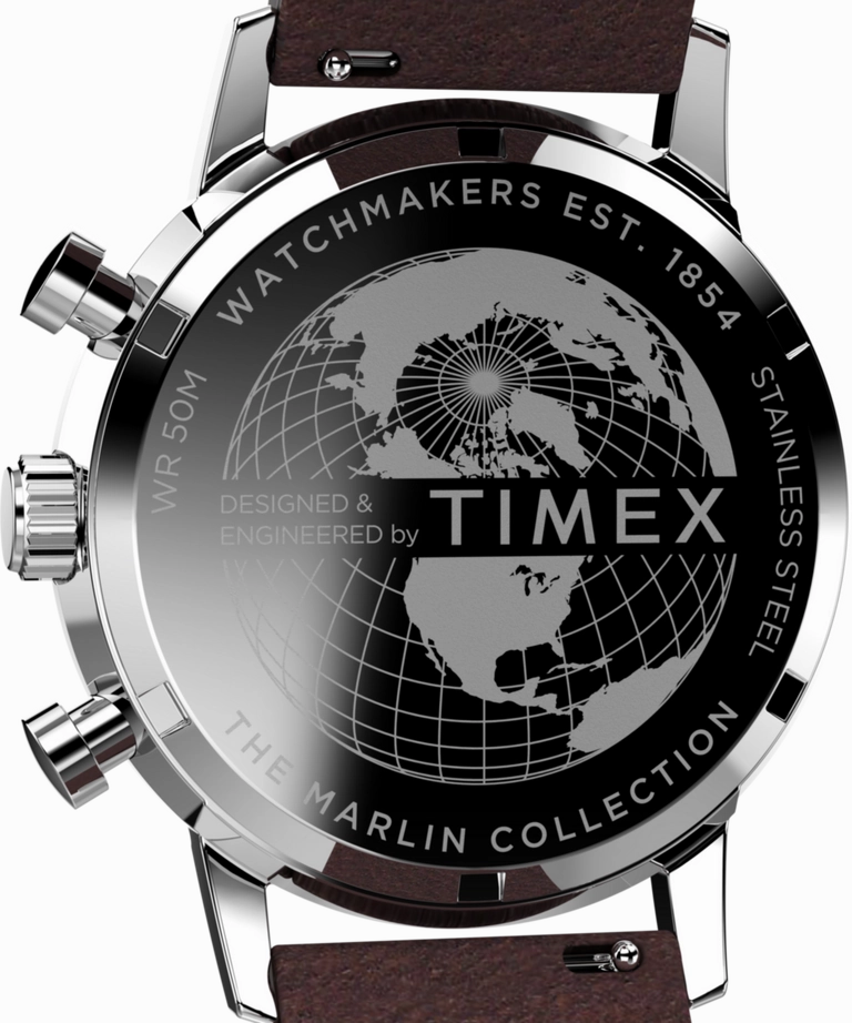 Timex Marlin Chronograph Tachymeter 40mm Leather Strap Watch TW2W51400