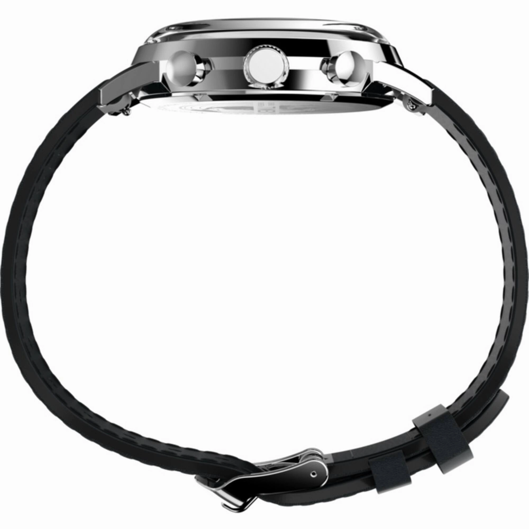 Timex Men's Chronograph Watch - Marlin Silver Tone Dial Black Strap | TW2W10300VQ