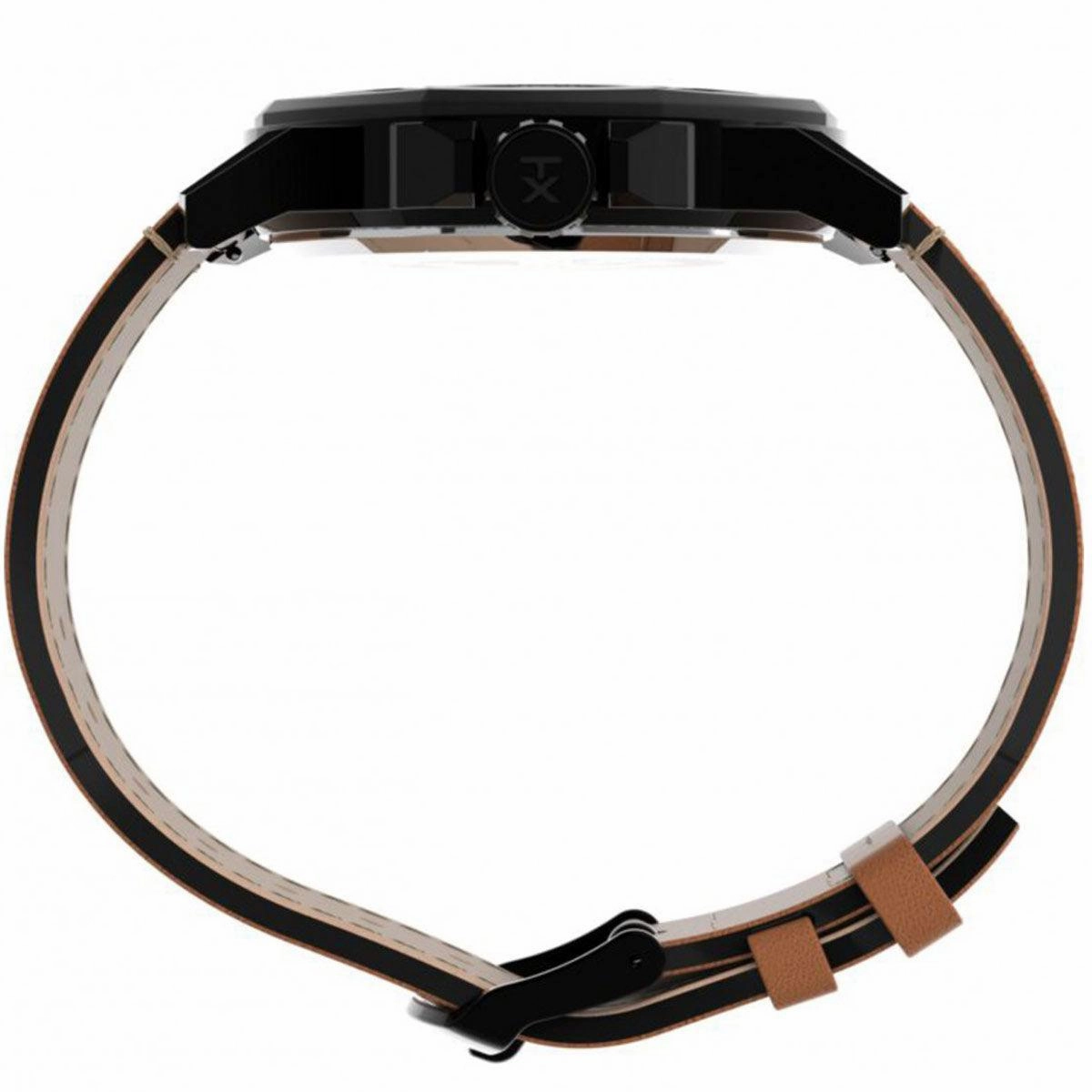 Timex Men's Quartz Watch - Essex Avenue Black Dial Leather Strap | TW2U15100VQ