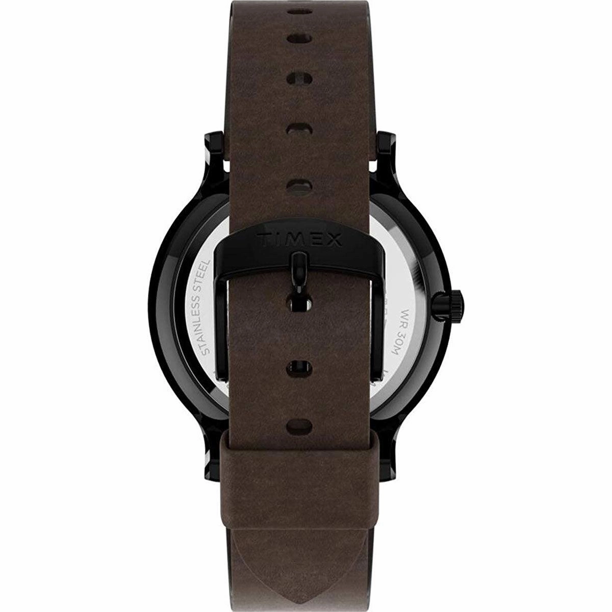 Timex Men's Quartz Watch - Norway Black Dial Brown Leather Strap | TW2T66400VQ