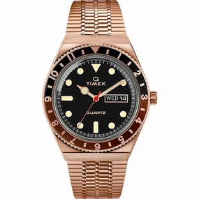 Timex Men's Quartz Watch - Q Reissue Rose Gold Tone Bracelet | TW2U61500ZV