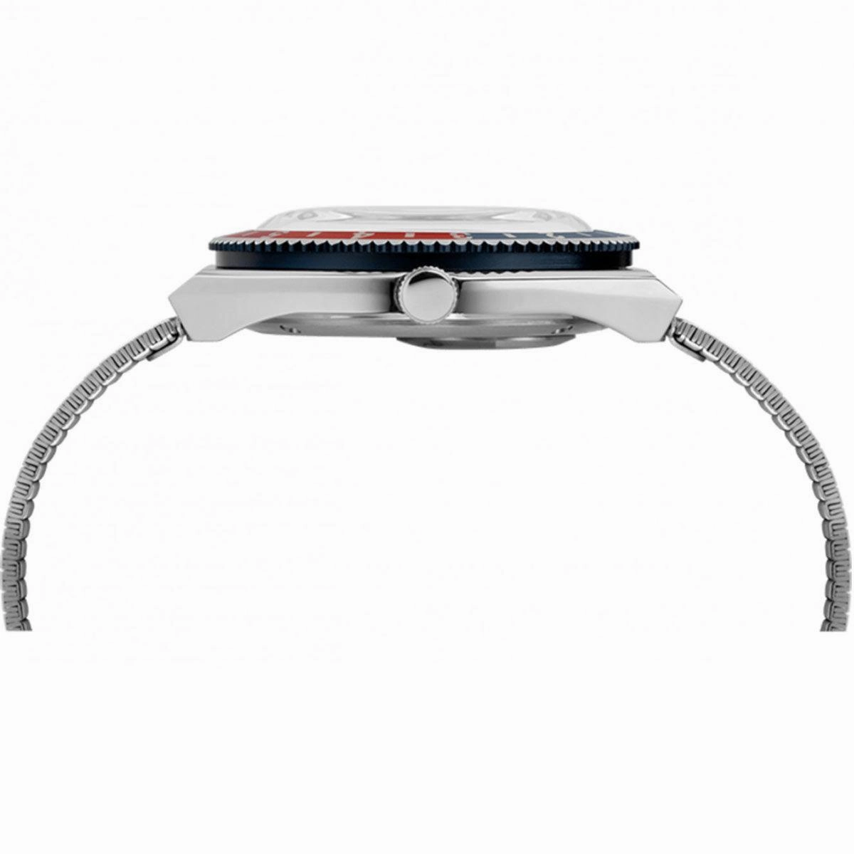 Timex Men's Quartz Watch - Q Timex White Dial Stainless Steel Bracelet | TW2U61200ZV
