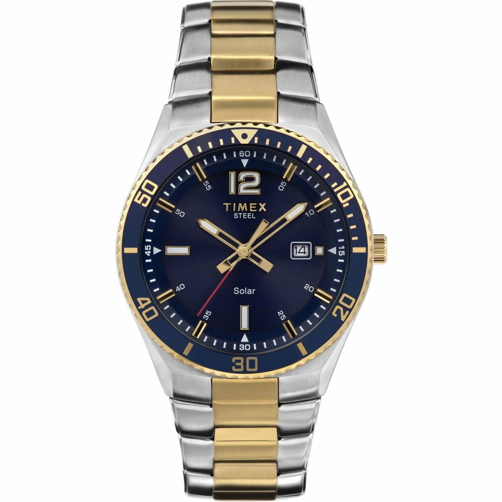 Timex Men's Watch - Classic Rotating Bezel Blue Dial Two Tone Bracelet | TW2V53800