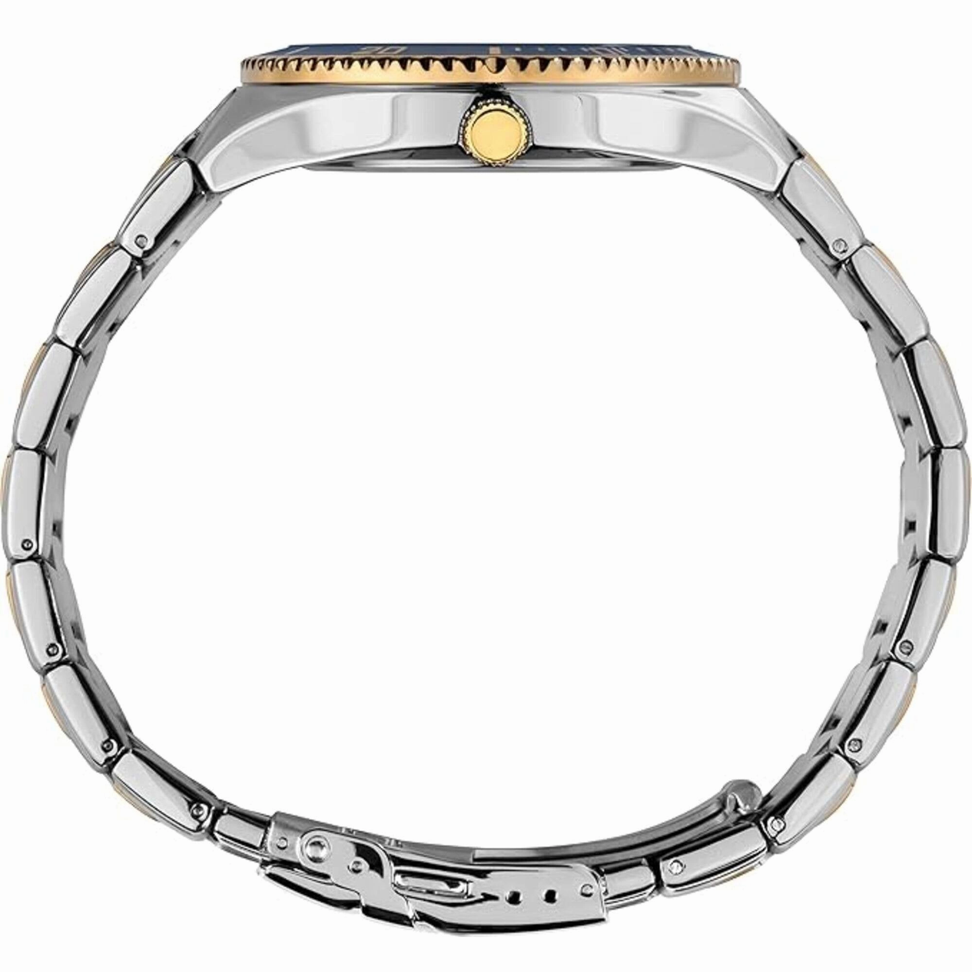 Timex Men's Watch - Classic Rotating Bezel Blue Dial Two Tone Bracelet | TW2V53800