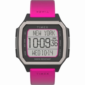 Timex Men's Watch - Command Urban Digital Dial Pink Resin Strap | TW5M29200VQ