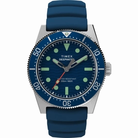Timex Men's Watch - Deepwater Reef Blue Dial Synthetic Rubber Strap Dive | TW2W74600
