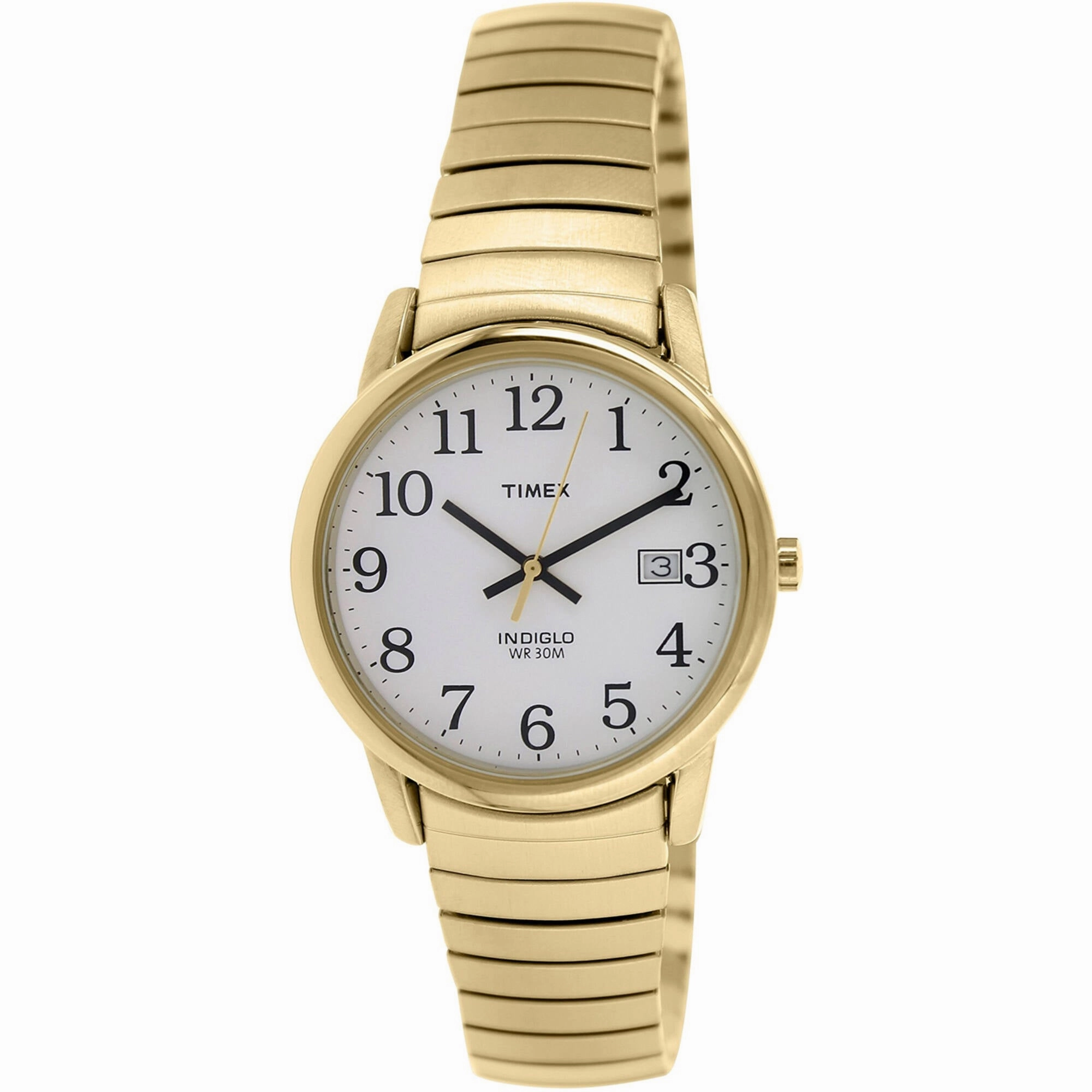 Timex Men's Watch - Easy Reader White Dial Plated Stainless Steel Bracelet | T2N090