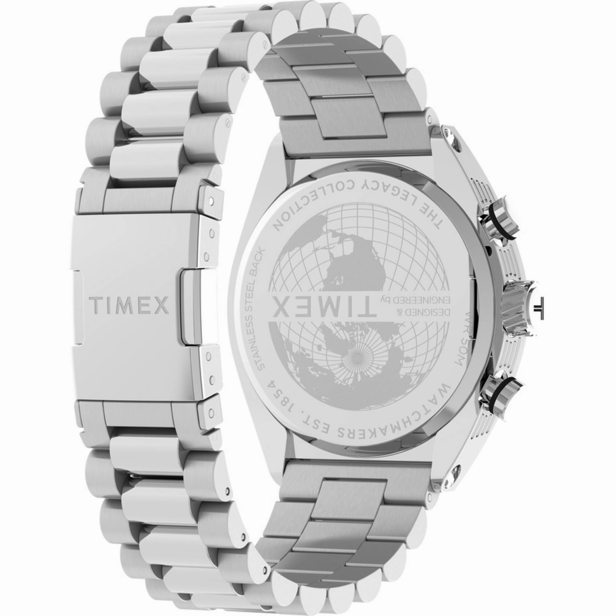 Timex Men's Watch - Legacy Quartz Chronograph Silver Tone Dial Bracelet | TW2W22200