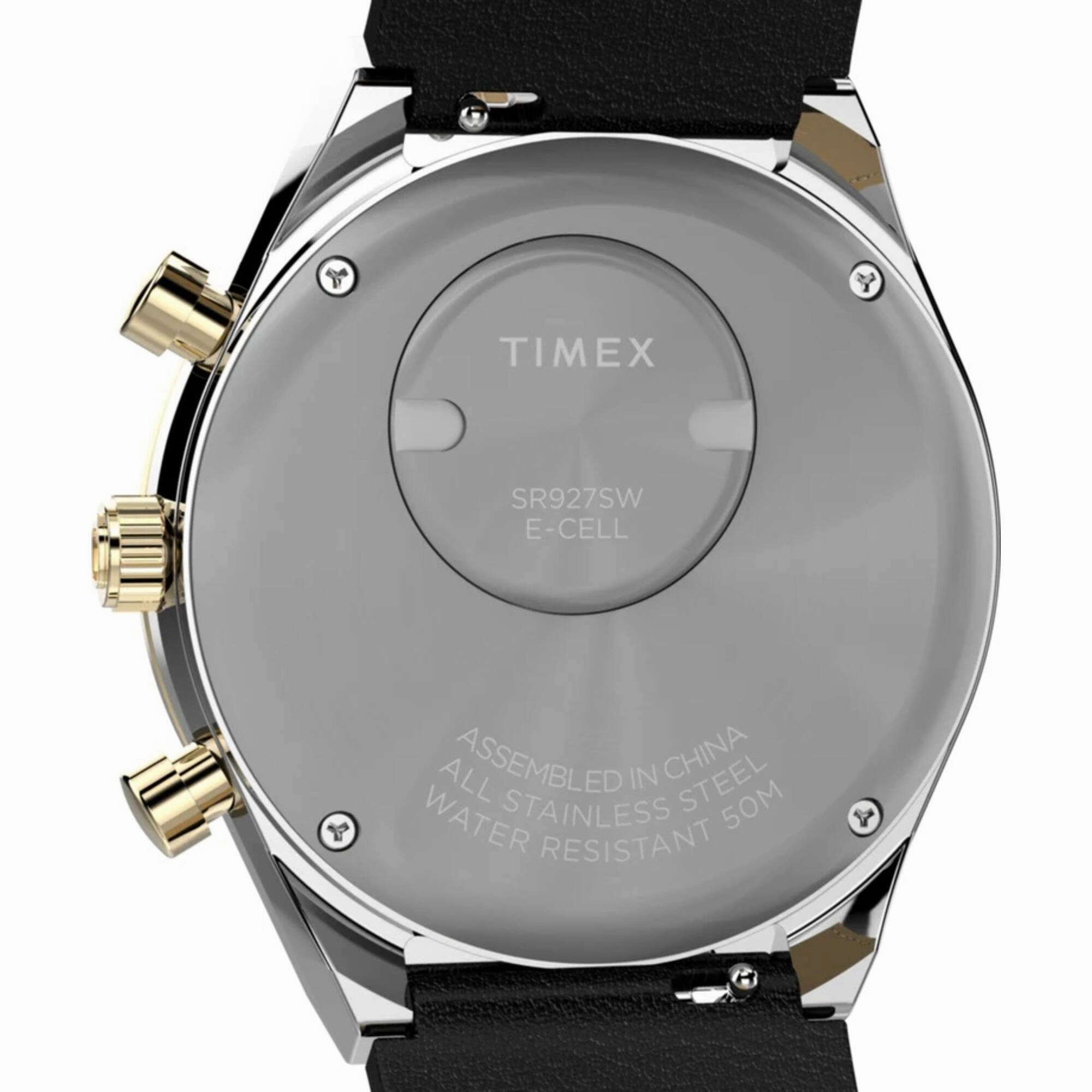 Timex Men's Watch - Marlin Chronograph Black and Gold Tone Dial Strap | TW2W64300