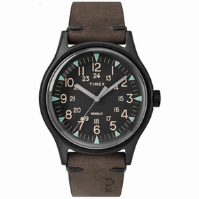 Timex Men's Watch - MK1 Quartz Black Stainless Steel Case Brown Strap | TW2R96900