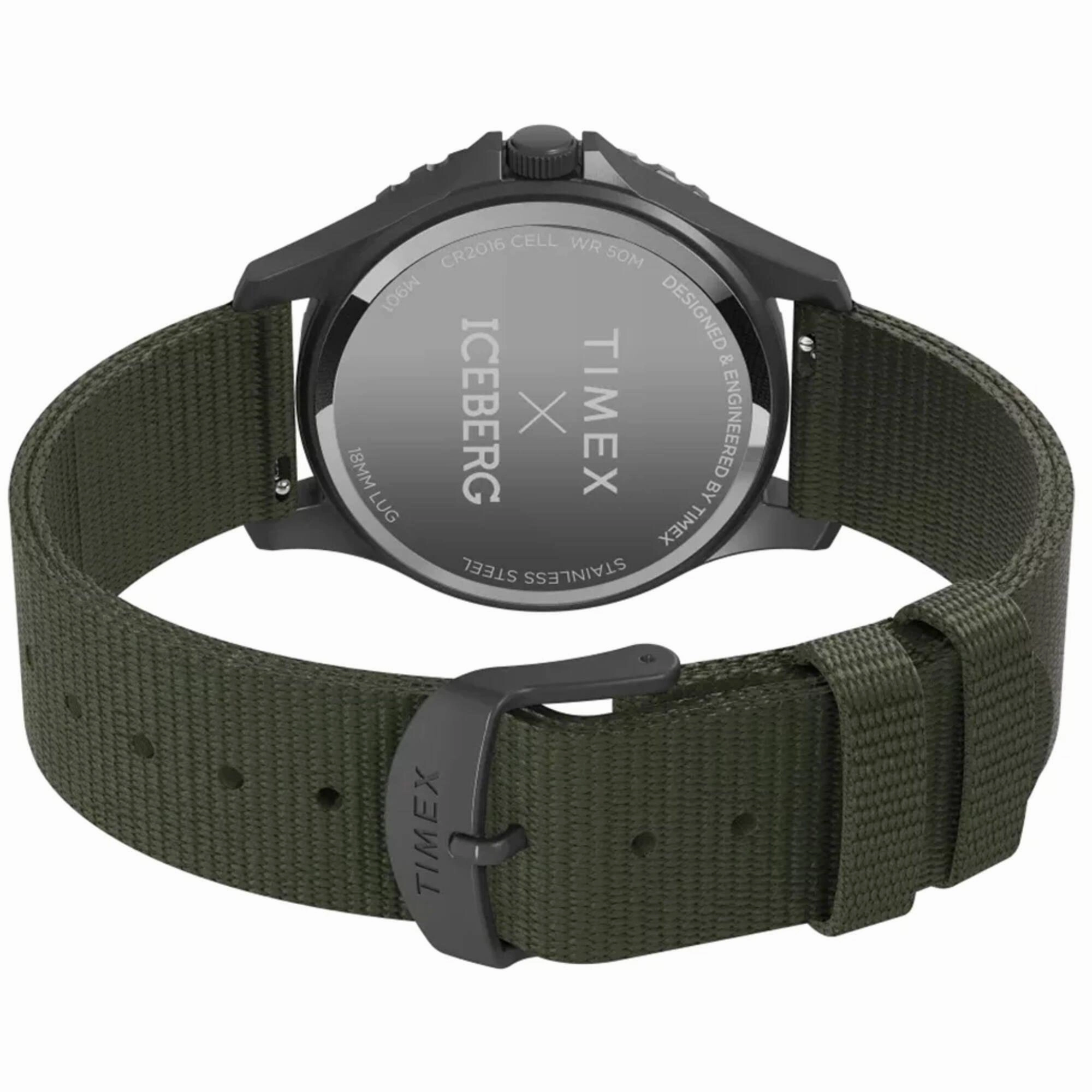 Timex Men's Watch - Navi Iceberg Rotating Bezel Green Dial Strap Quartz | TW2V62800