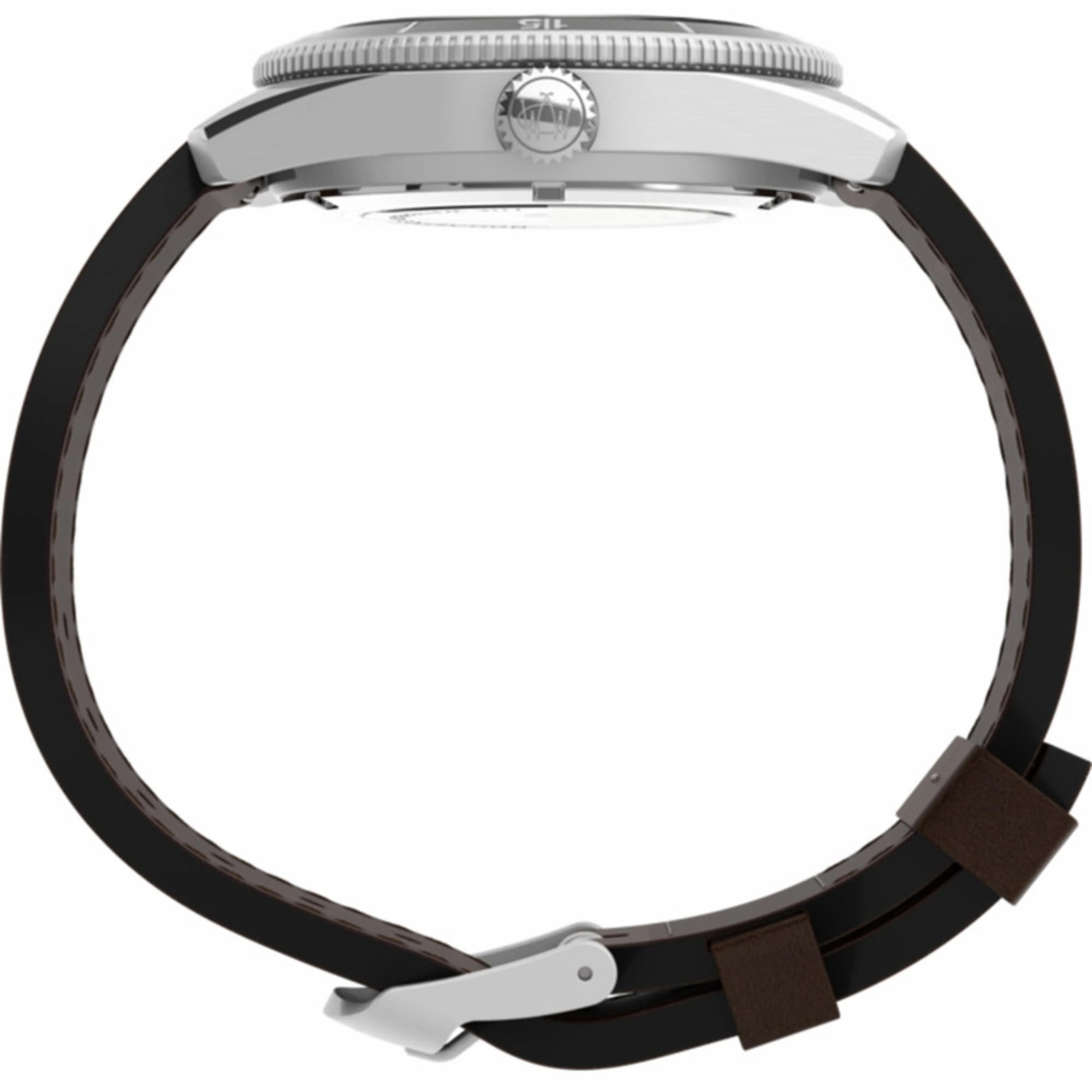 Timex Men's Watch - The Waterbury Automatic Black Dial Leather Strap TW2V24800