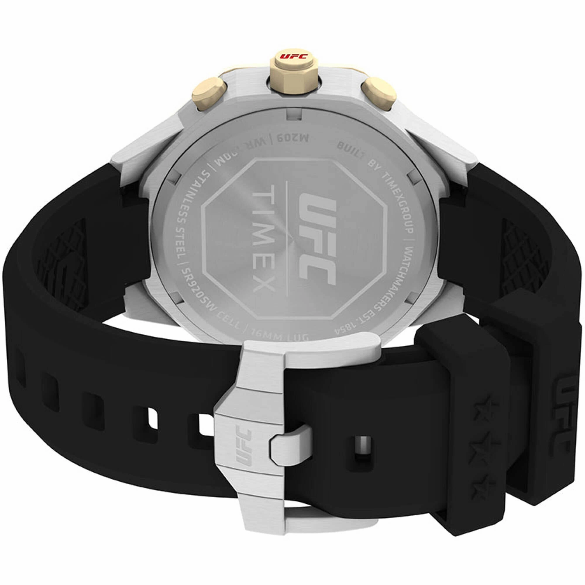 Timex Men's Watch - UFC King Chrono Gold Tone Bezel Black Dial Strap | TW2V87300