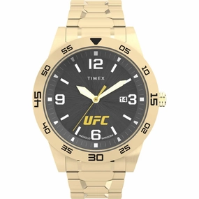 Timex Men's Watch - UFC Legend Black Dial Yellow Gold Expansion Bracelet | TW2V56400