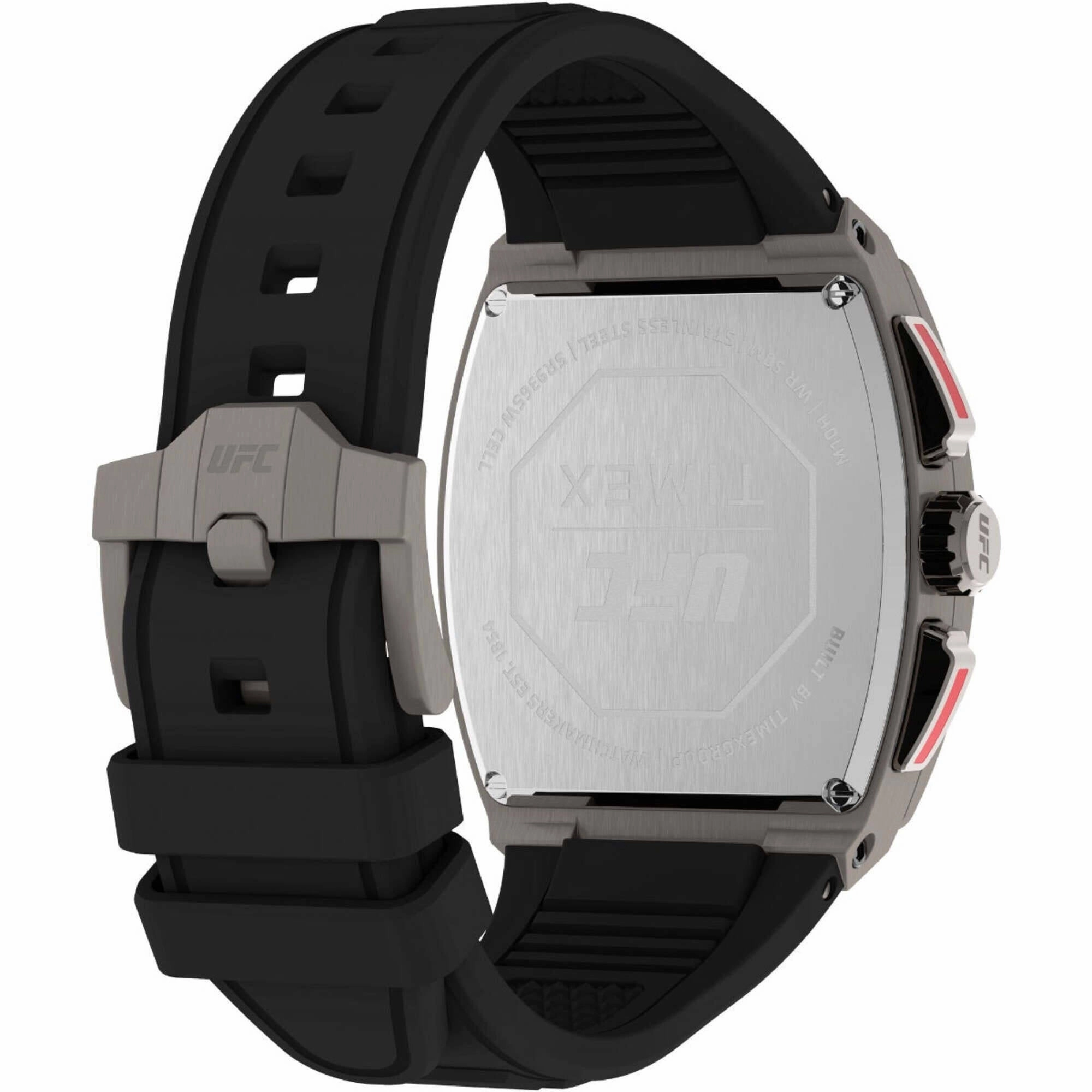 Timex Men's Watch - UFC Street Gunmetal Case Black Silicone Strap | TW2V87400