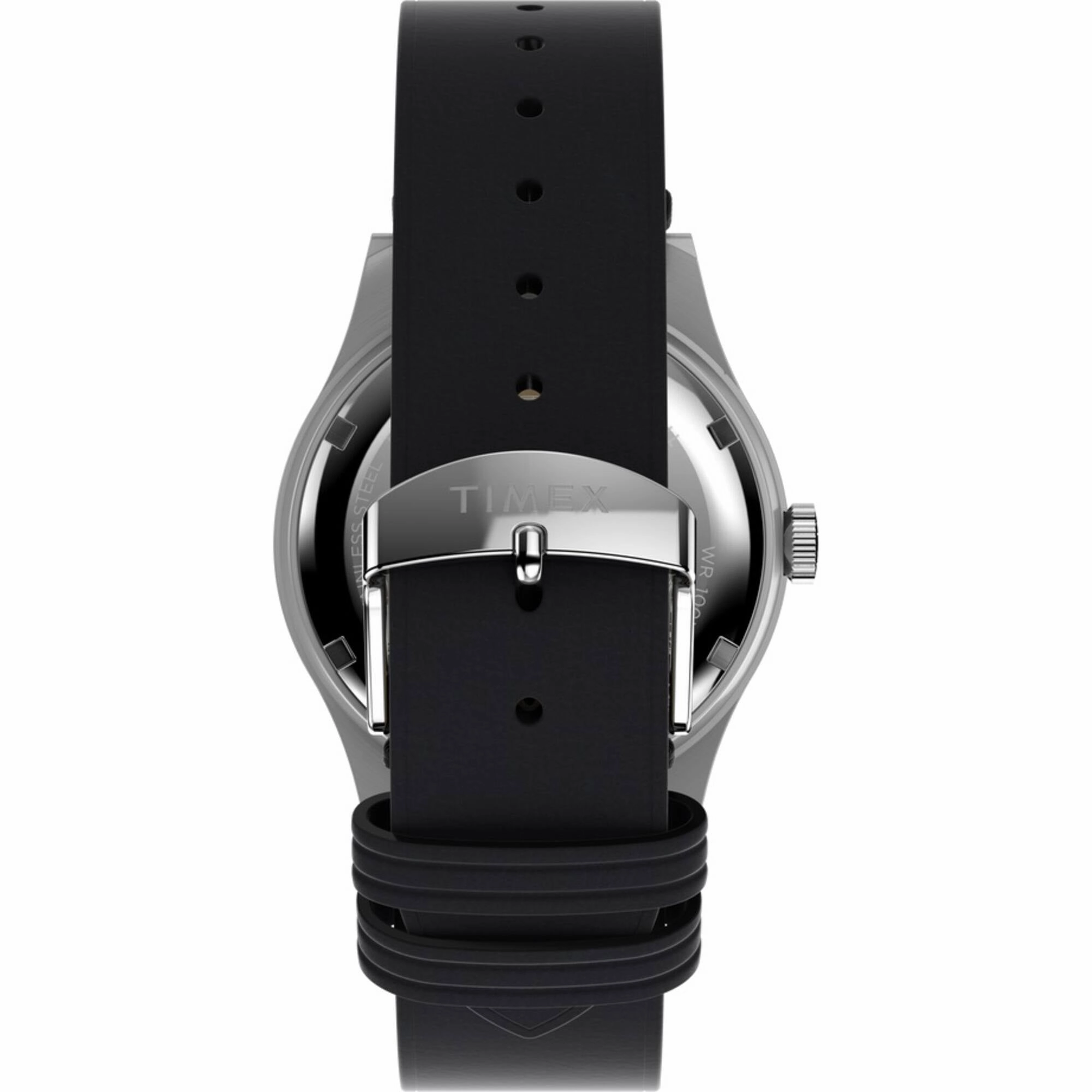 Timex Men's Watch - Waterbury Traditional Day Black Dial Leather Strap | TW2W14700VQ