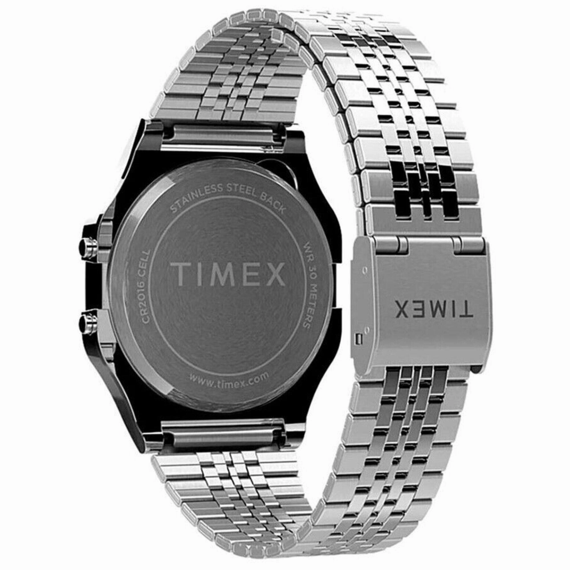 Timex Unisex Watch - T80 Alarm Digital Dial Stainless Steel Bracelet | TW2V19000