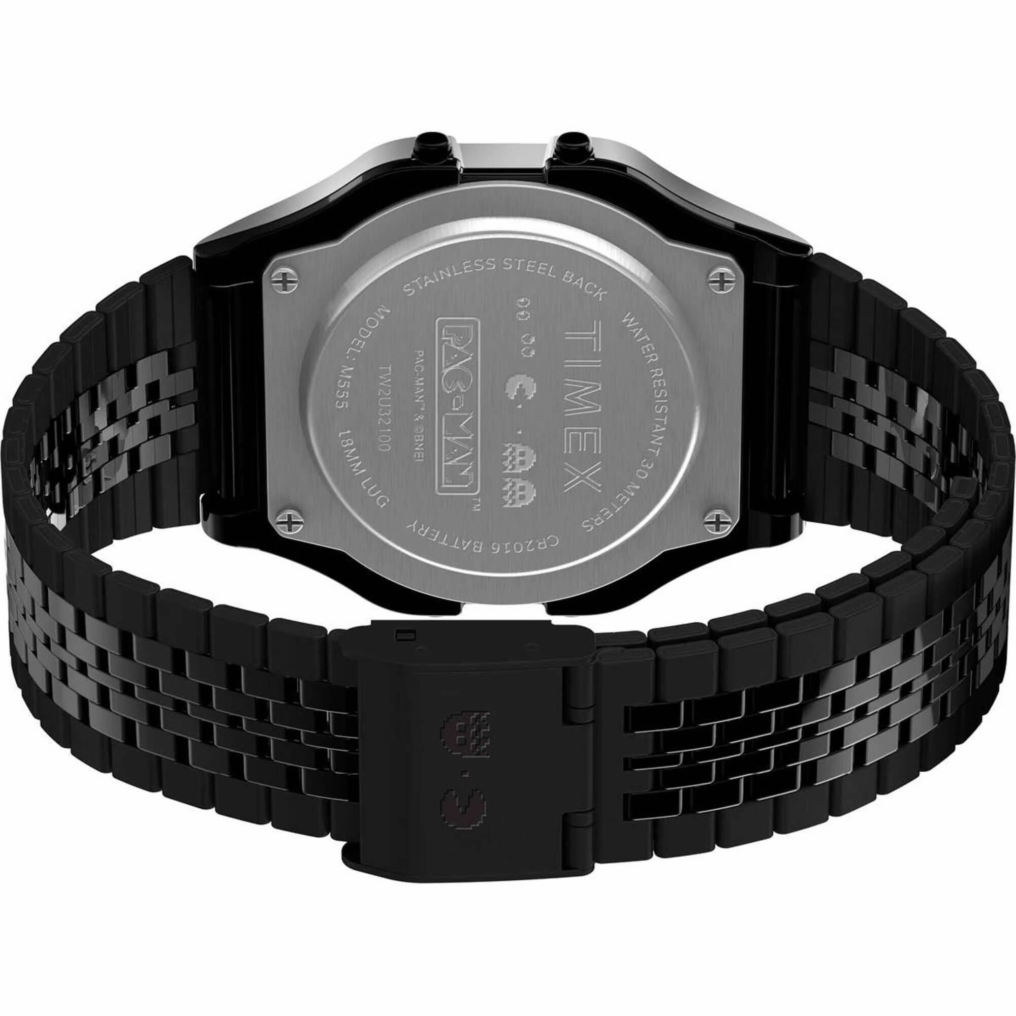 Timex Unisex Watch - T80 Pac-Man Chrono Digital Dial Black Bracelet | TW2U32100YB