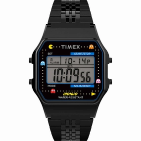 Timex Unisex Watch - T80 Pac-Man Chrono Digital Dial Black Bracelet | TW2U32100YB