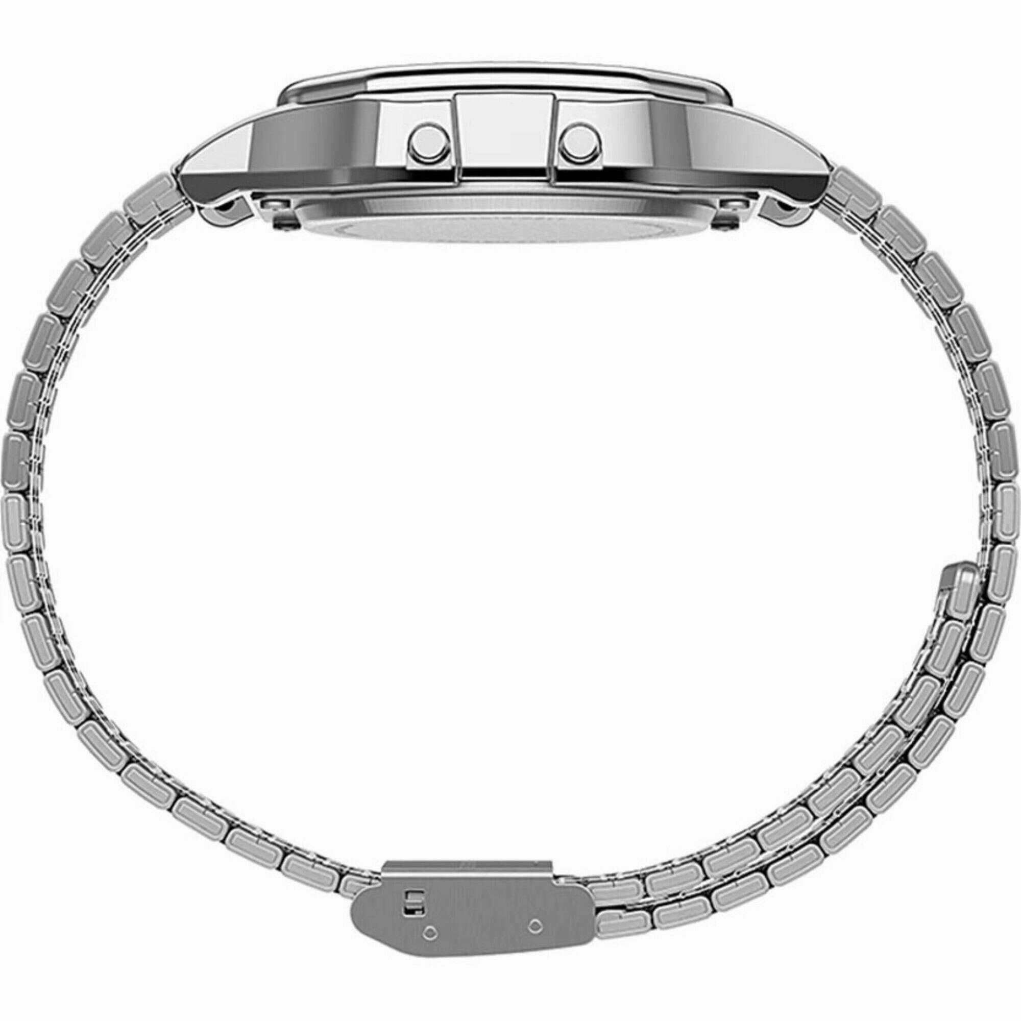 Timex Unisex Watch - T80 Pac-Man Grey Digital Dial Silver Tone Bracelet | TW2U31900YB