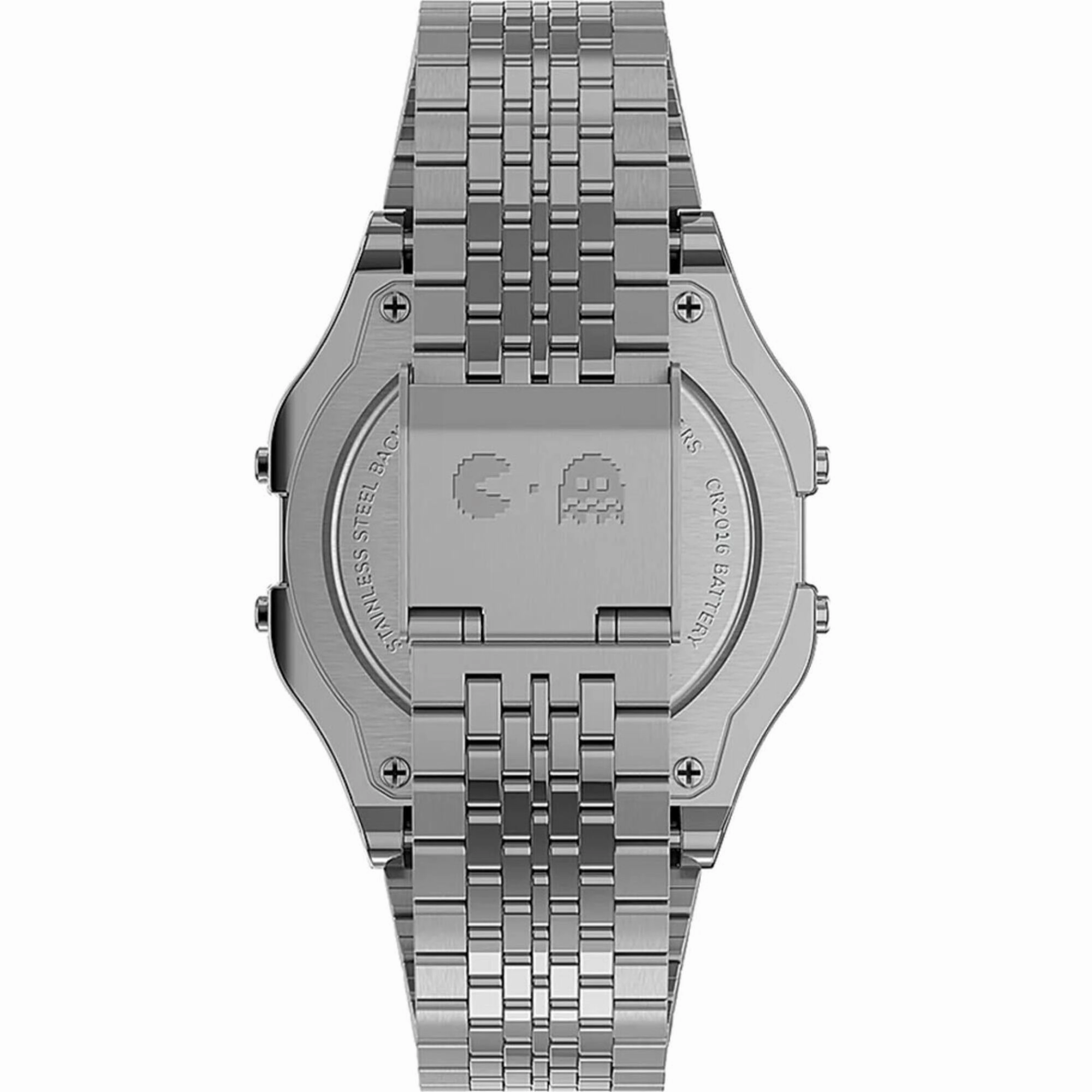 Timex Unisex Watch - T80 Pac-Man Grey Digital Dial Silver Tone Bracelet | TW2U31900YB