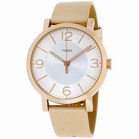 Timex Women's Quartz Watch - Main Street Beige Leather Strap | TW2R11600