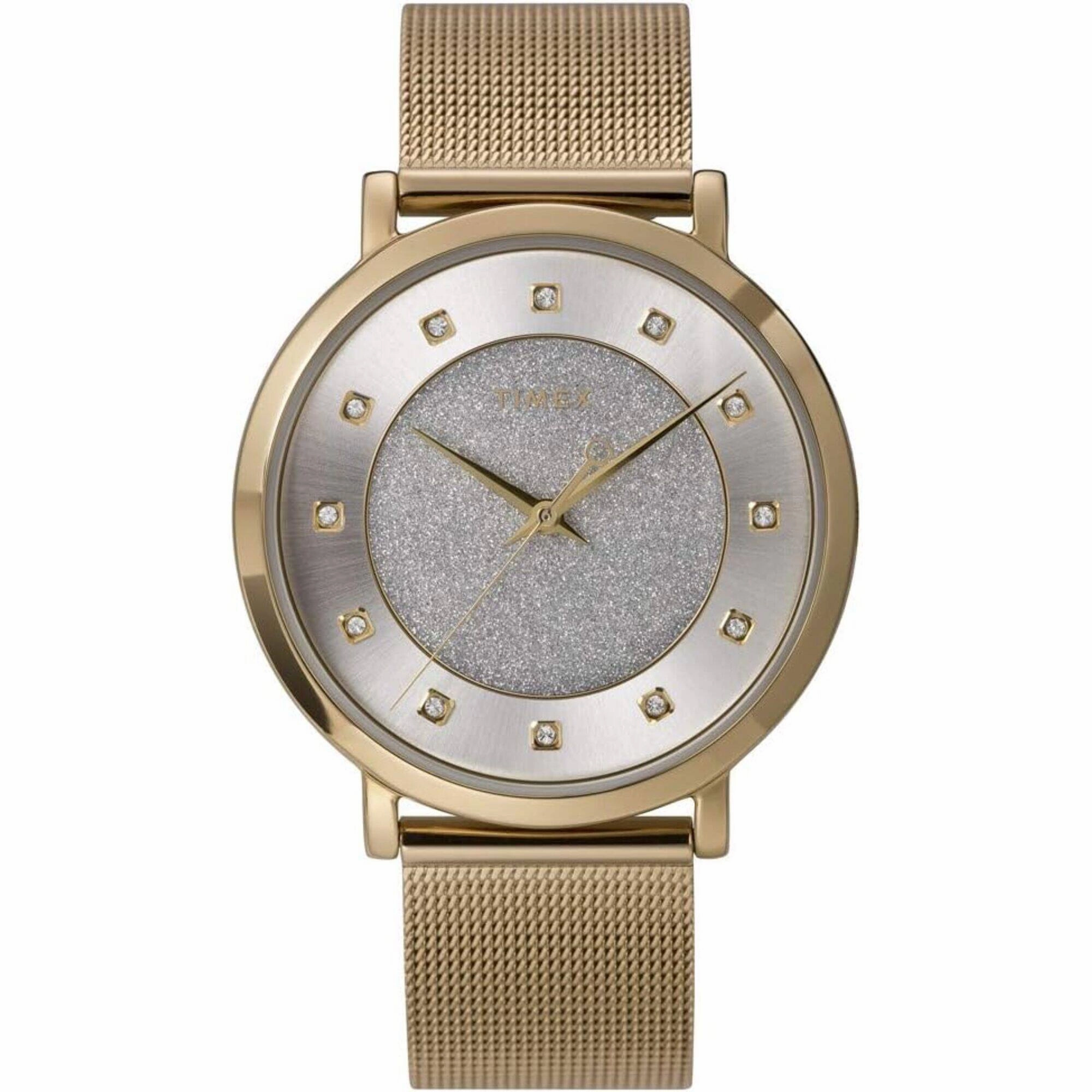 Timex Women's Watch - Celestial Opulence Silver Dial Yellow Gold Steel | TW2U67100