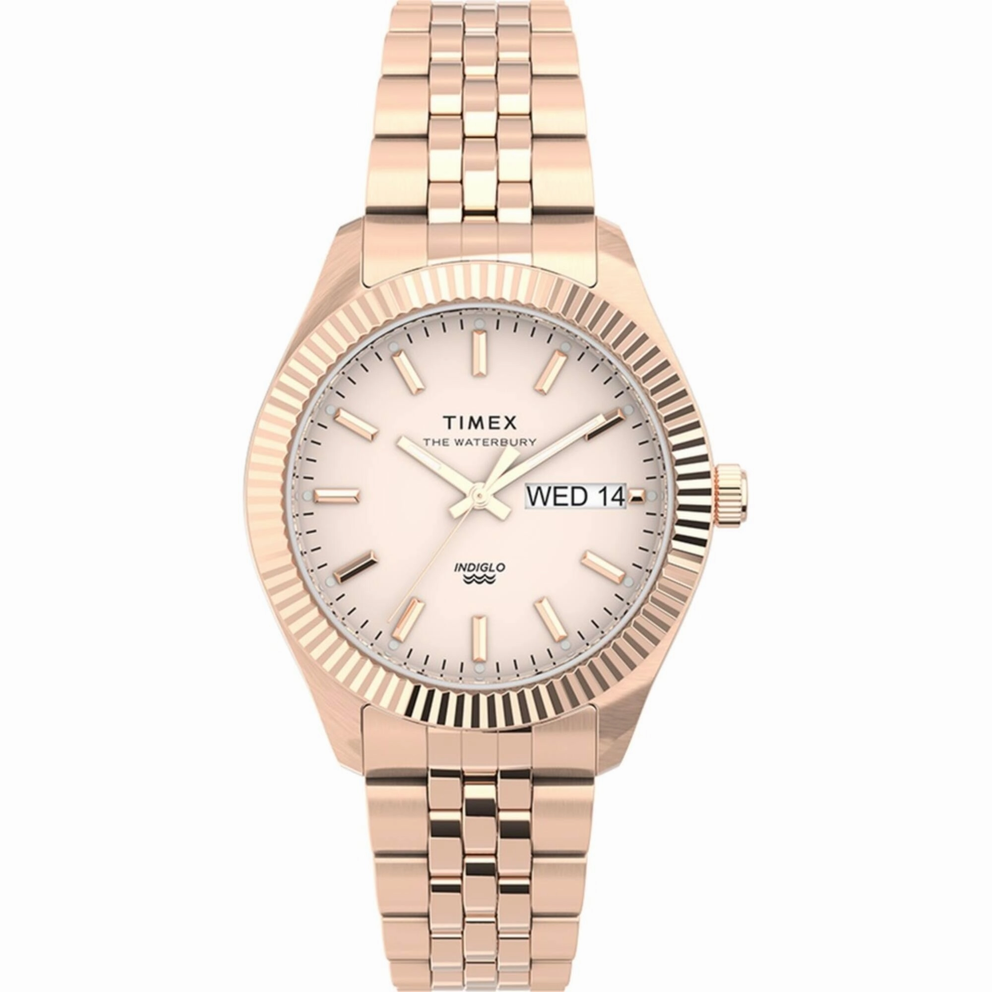 Timex Women's Watch - Waterbury Pink Dial Rose Gold Steel Bracelet | TW2U78400VQ