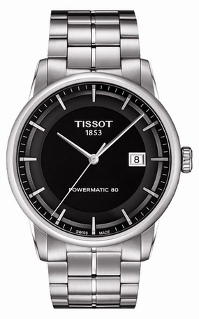 Tissot Luxury Stainless Steel Automatic Black Dial Date Mens Watch T0864071105100