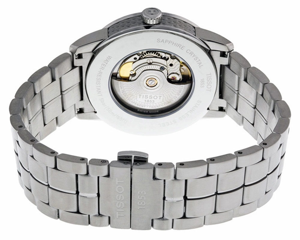 Tissot Luxury Stainless Steel Automatic Black Dial Date Mens Watch T0864071105100