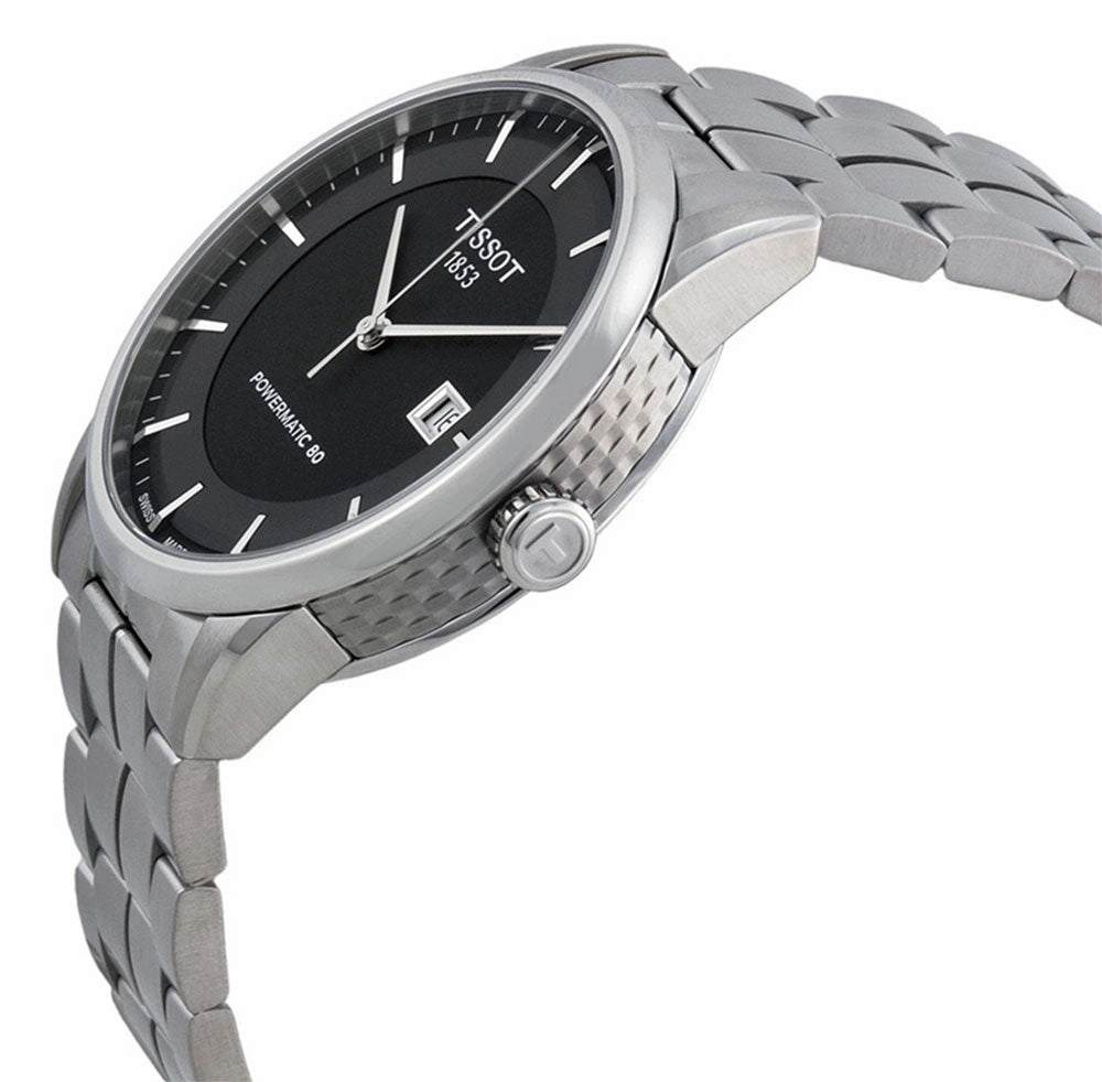 Tissot Luxury Stainless Steel Automatic Black Dial Date Mens Watch T0864071105100