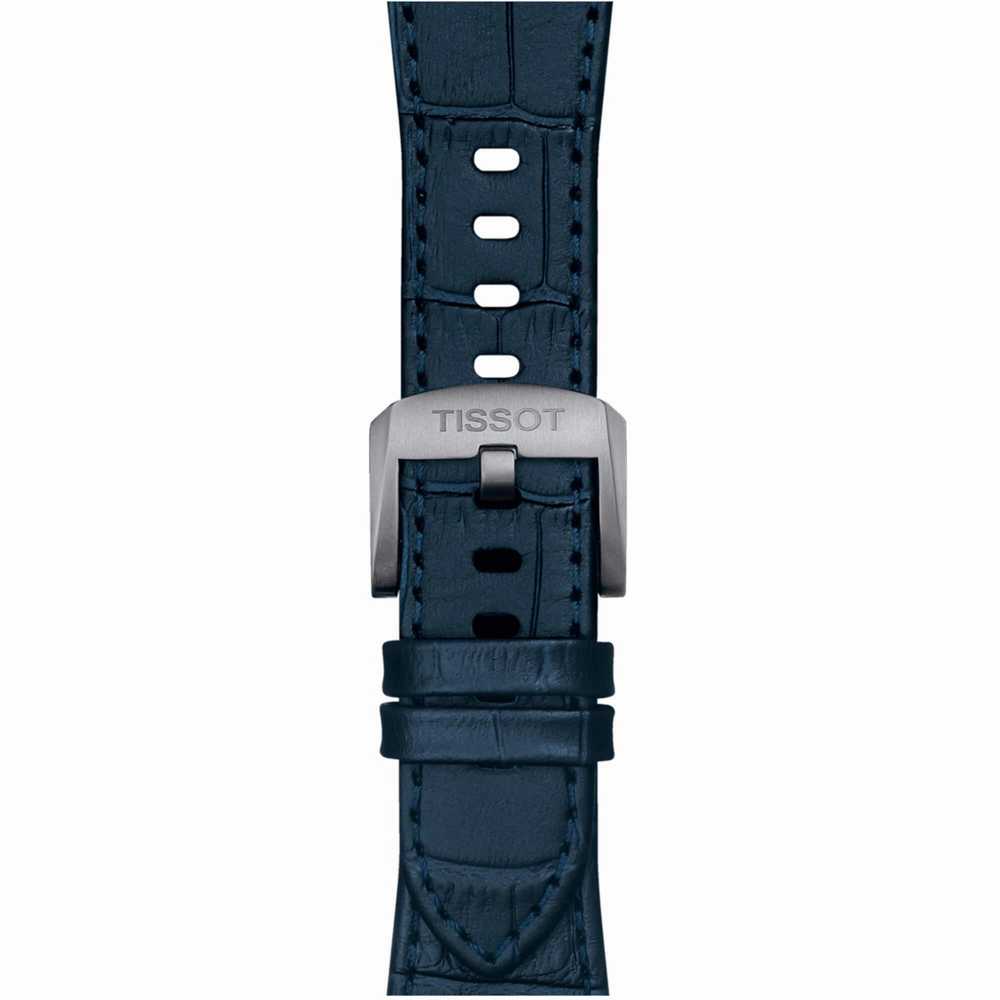Tissot Men's Watch - PRX Quartz Blue Dial Leather Strap | T1374101604100