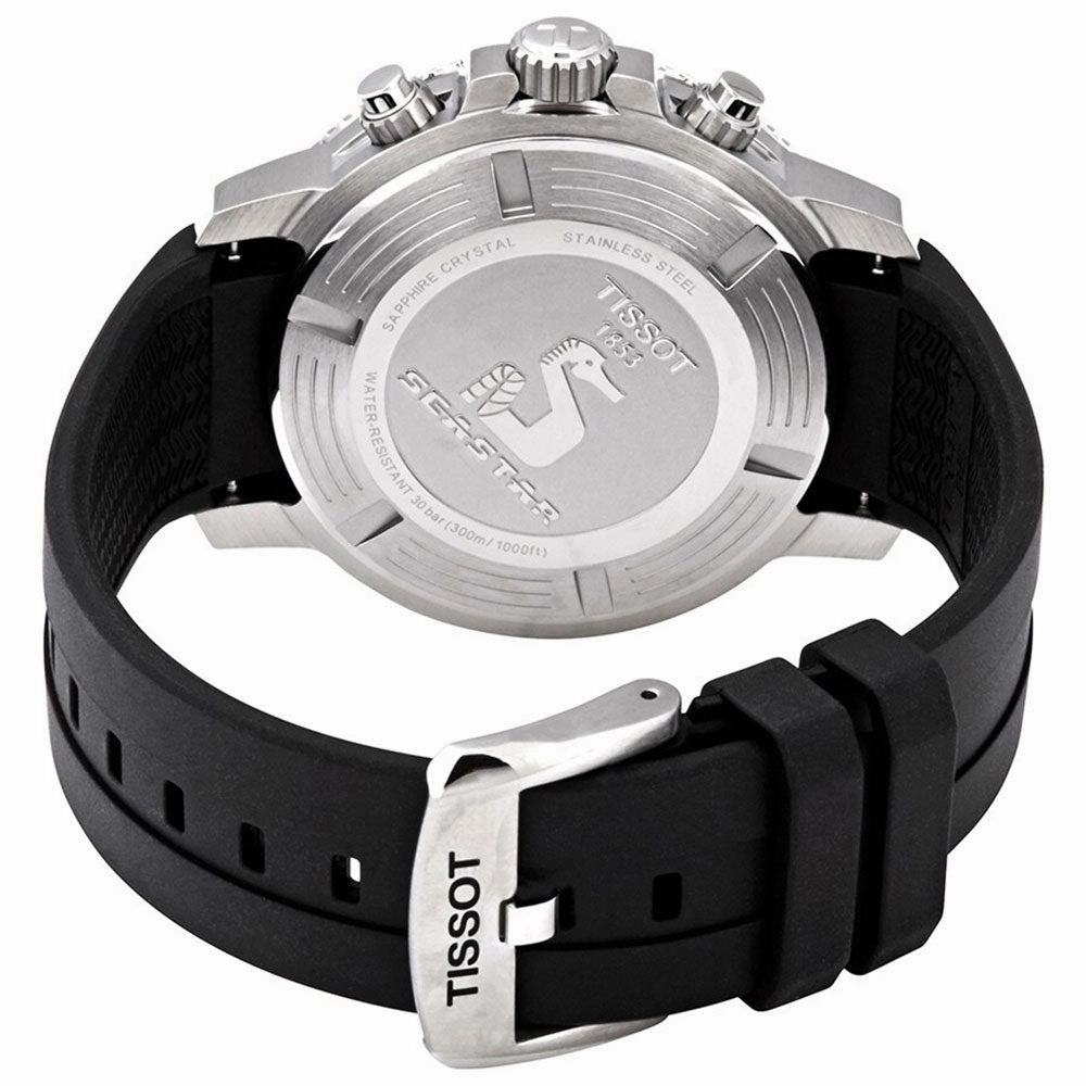 Tissot T-Sport Seastar 1000 Chronograph Stainless Steel Blue Dial Black Rubber Strap Date Divers Quartz Mens Watch T120.417.17.041.00
