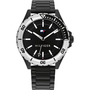 Tommy Hilfiger Men's Watch - Logan Black Dial Stainless Steel Bracelet | 1792014